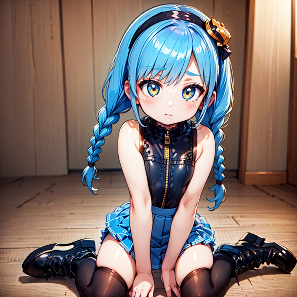 arafed ((shenhe)) ((genshin impact)) avant garde fashion model pop up parade figure, seductive anime girl, anime figure, (anime figurine), seductive. highly detailed, aoshima chiho, ( highly detailed figure ), pvc figurine ((tears)) ((begging)) ((pray)) ((sit down)) ((clothes are too small))