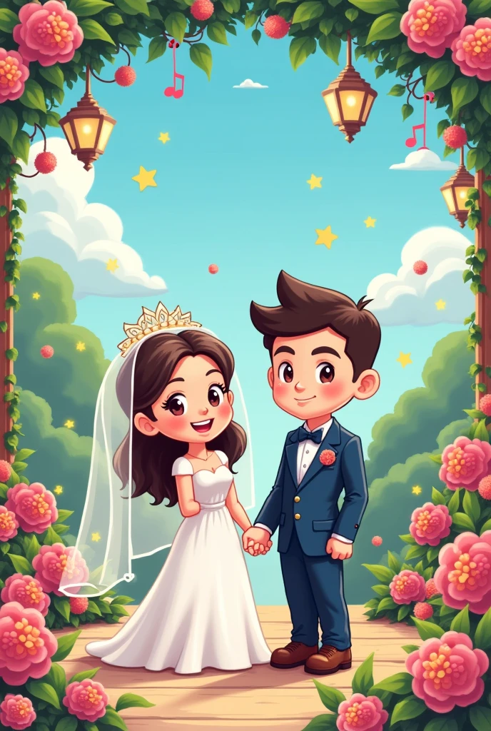 Wedding couple in Nintendo style
