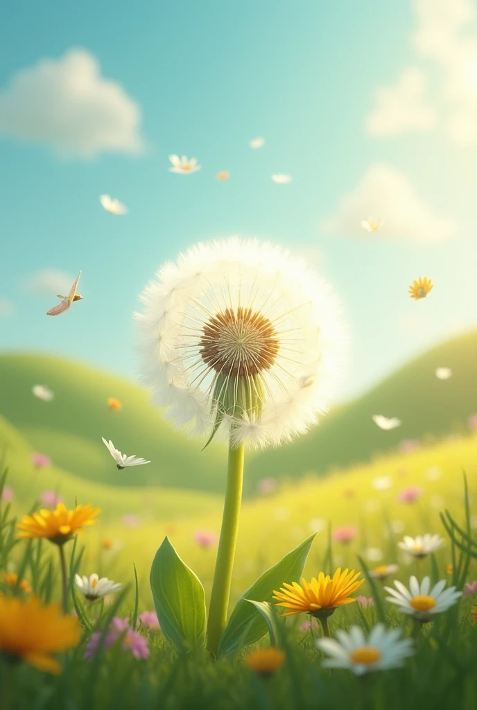 Dandelion flower cute background