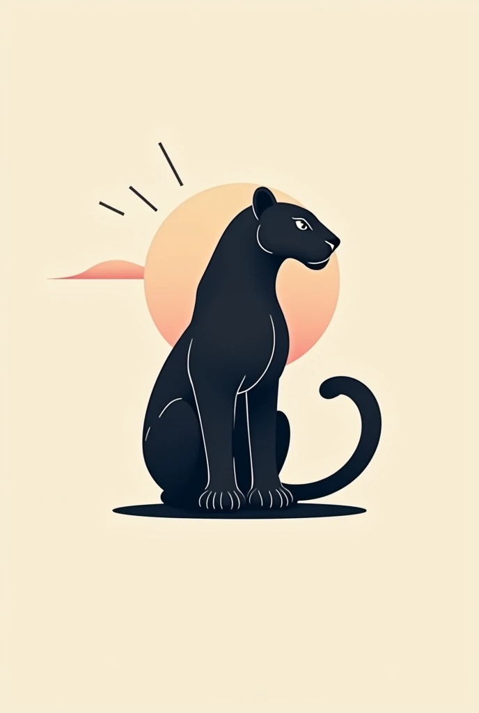 A small icon of artistic panther with curves
