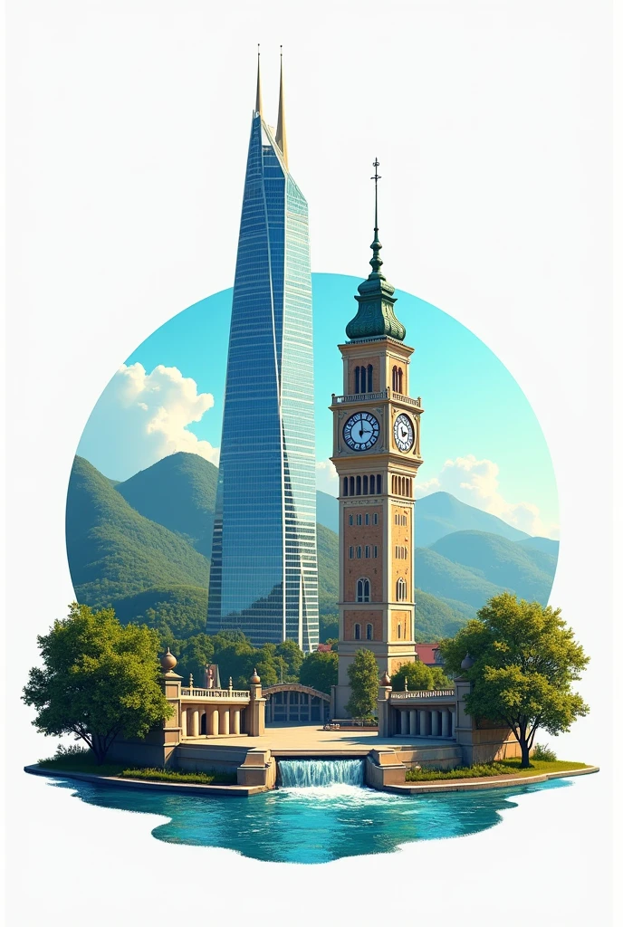 A realistic logo for a city called delululand for an advertisement