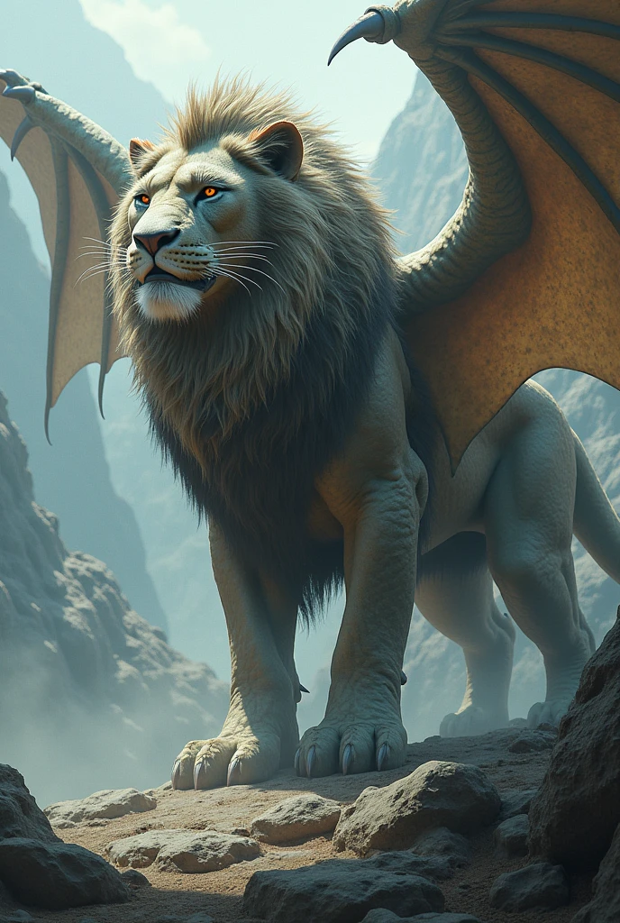 create an animal that is a mix of a lion and a dragon