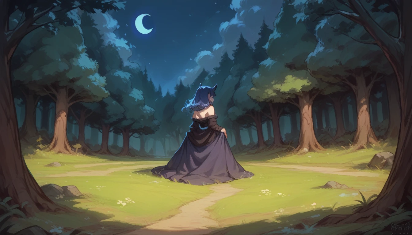 dark forest, night, moon light