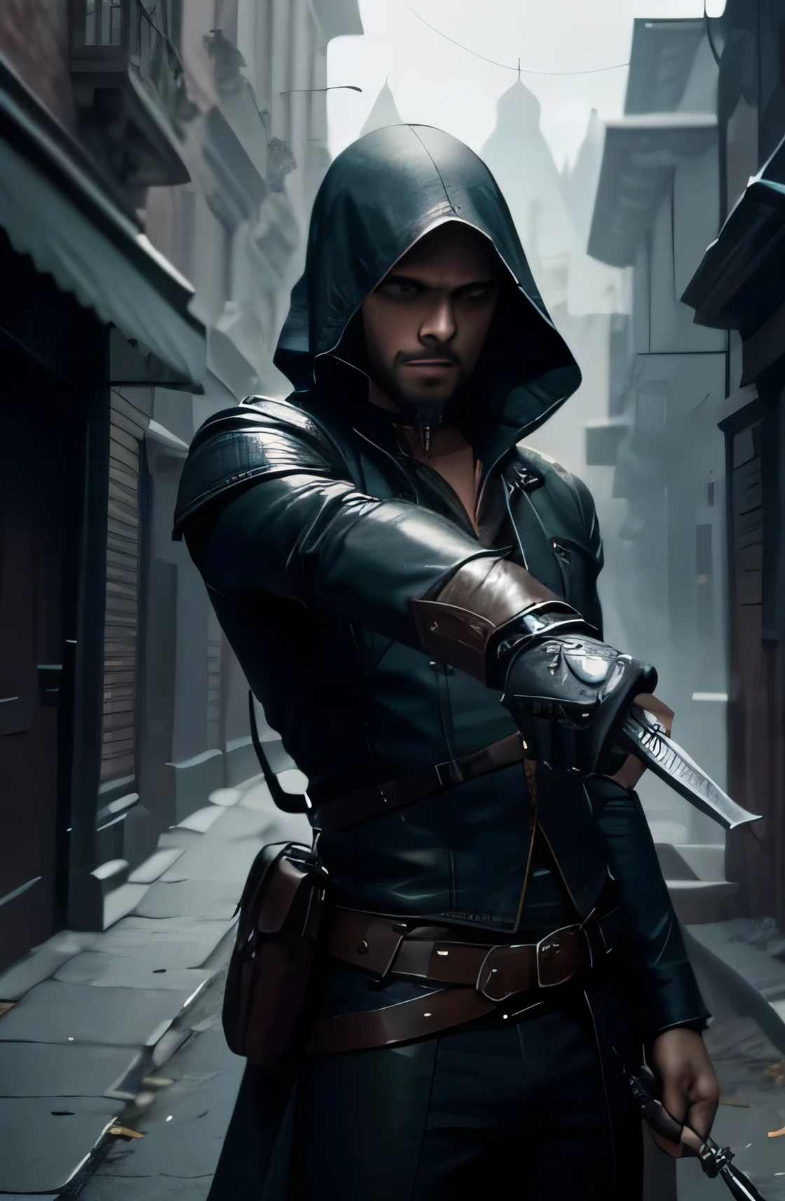 he is holding a dagger