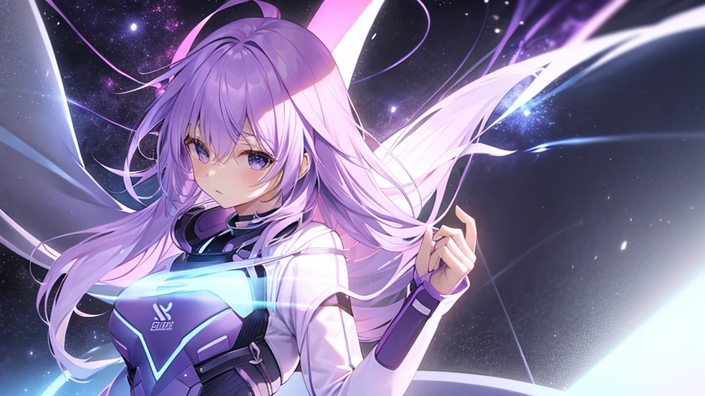 woman clear Light purple hair Spacesuit Fighting