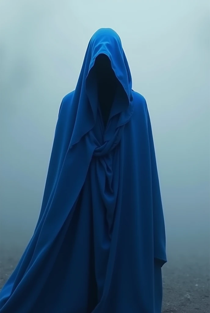 One in a blue hood