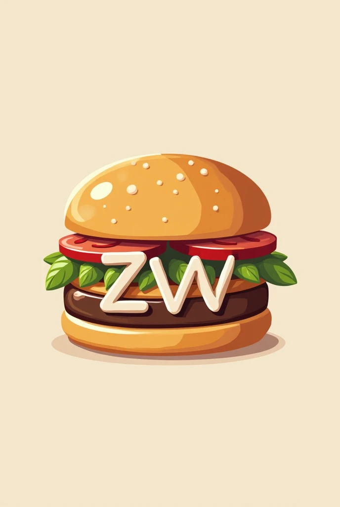 Create a logo of a hamburger designed with the letters ZW