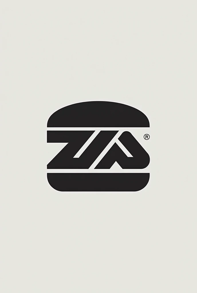 Create a black hamburger logo designed with the letters ZW