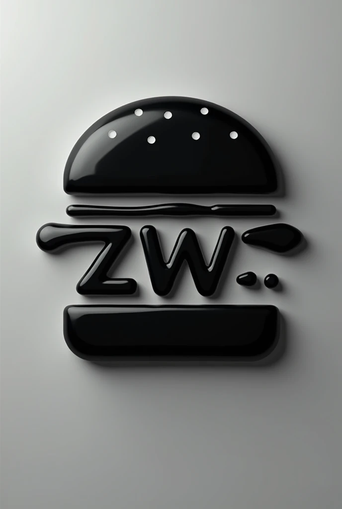 Create a black hamburger logo designed with the letters ZW
