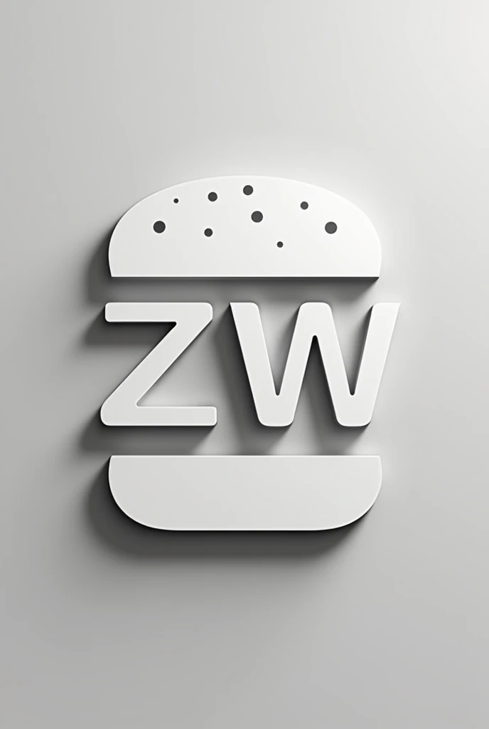 Create a logo of a white hamburger designed with the letters ZW