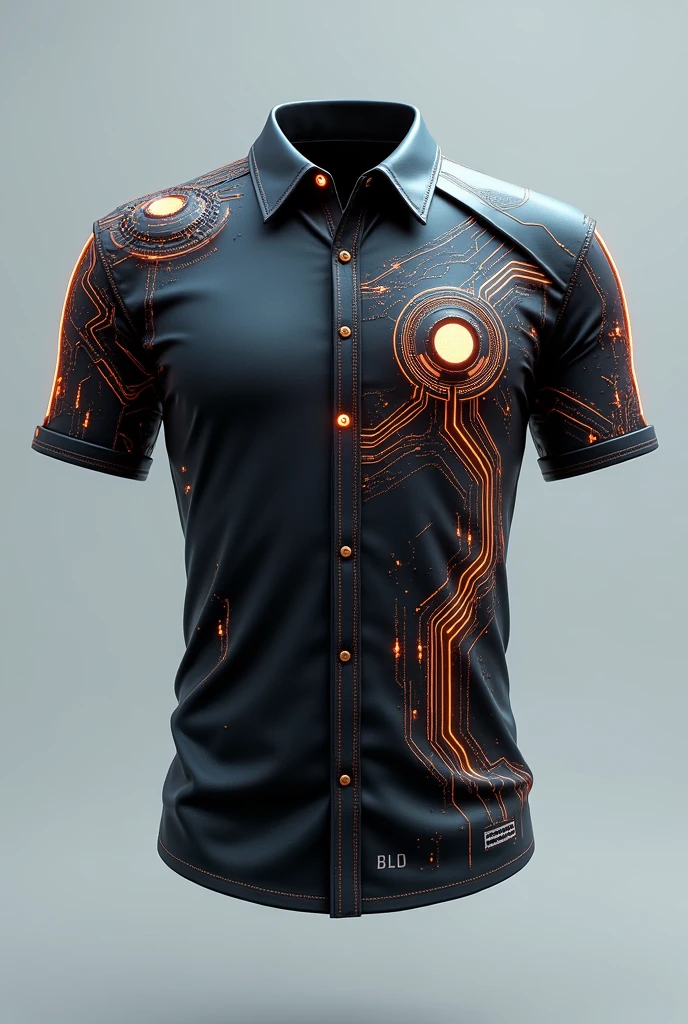 Futuristic shirt with electrical details just the shirt without anyone