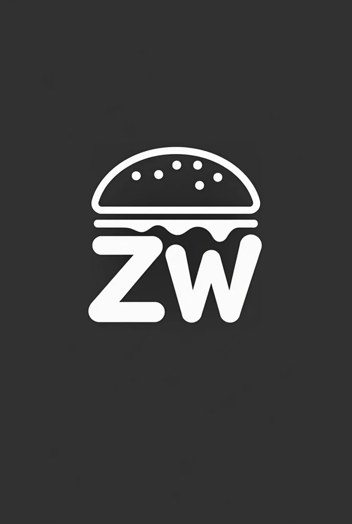 Create a logo of a white hamburger designed with the letters ZW