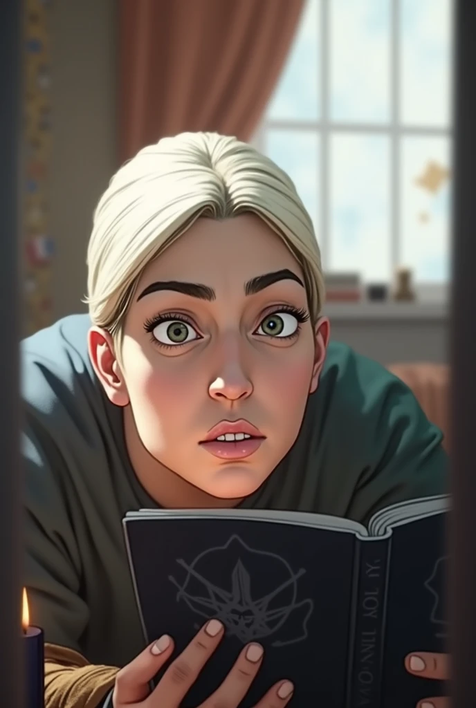 Give me 4 images of a clairvoyant reading the future using Rider-Waite tarot cards, in a realistic style. Emphasize the image I'm providing, I want you to use this face