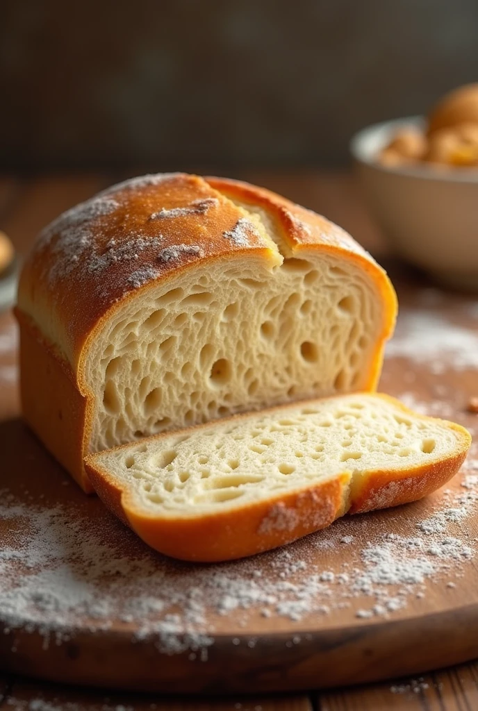 Create a realistic and rustic egg bread logo with egg bread 