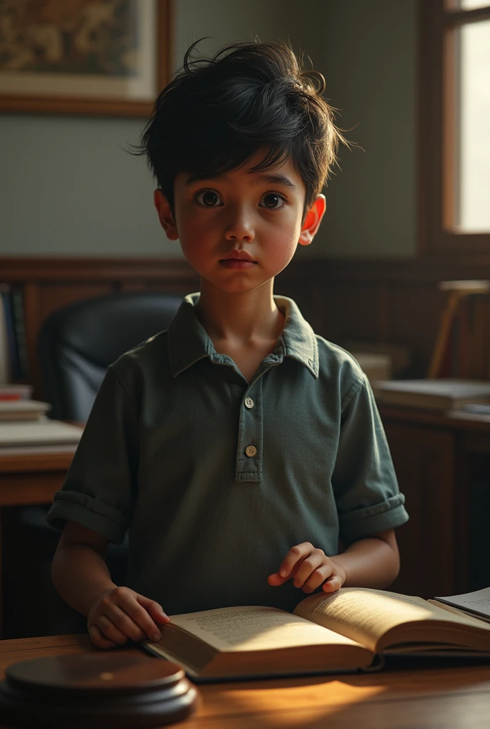 Generate an image of this example:
Example Deductive Reasoning:
General→ particular
p.1. Todas las personas con menos de 12 años de edad son inimputables en costa Rica.
p.2. Adrian is a person .
c. Adrian is not responsible. Let only images come out without words.