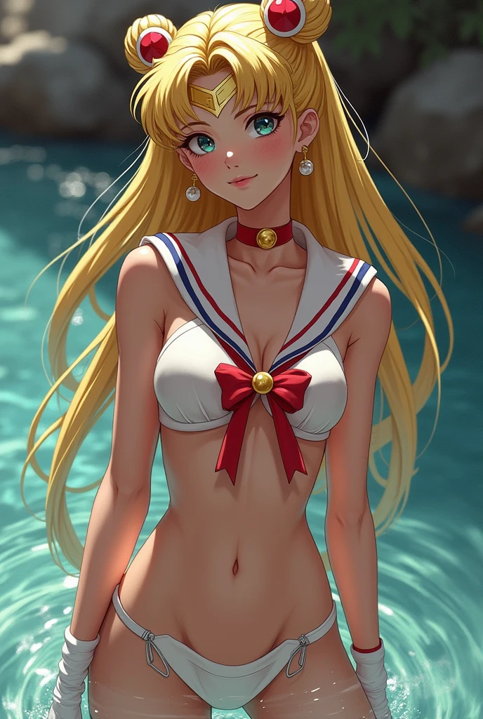 Real photograph、The real picture、Best image quality、Blonde girl in sailor suit posing by the pool, anime girl , photograph, anime , Sailor Venus 、A style that shows off white panties, Anne Takamaki from Persona 5, Ayaka , Sailor suit, Junko Enoshima, Azur Lane Style, summer、, Sailor Moon!!!!!!!!, - Artist: Sailor Moon, anime girl in real life, advertisement