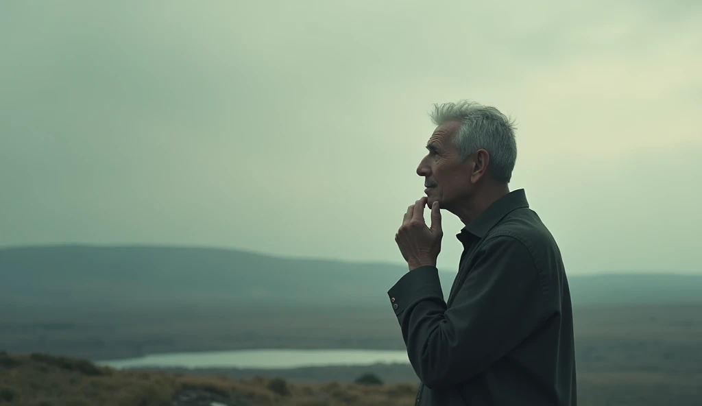 A thoughtful person, IN DOUBT, gazing at the horizon.