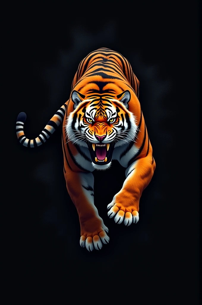 create a tiger symbol on a black background
