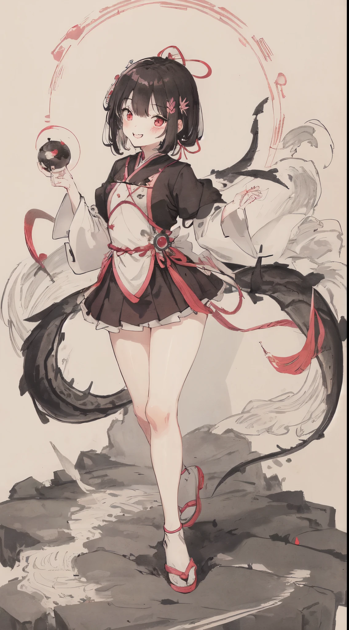 (Highest quality、High resolution、8k、masterpiece:1.2)。Black Magician Girl、Curvy but slim、Blonde、magic circle、Wink、Bursting Heart、Cute anime face、smile、Showing teeth、Pink blush on cheeks、Noise Reduction、Holding a walking stick。The magic of a heart symbol shining from your index finger。Back view、turn around、Full body portrait、Levitation、A lively pose。背後に大きなピンクの輝くmagic circle。Red Eyes Black Dragon。