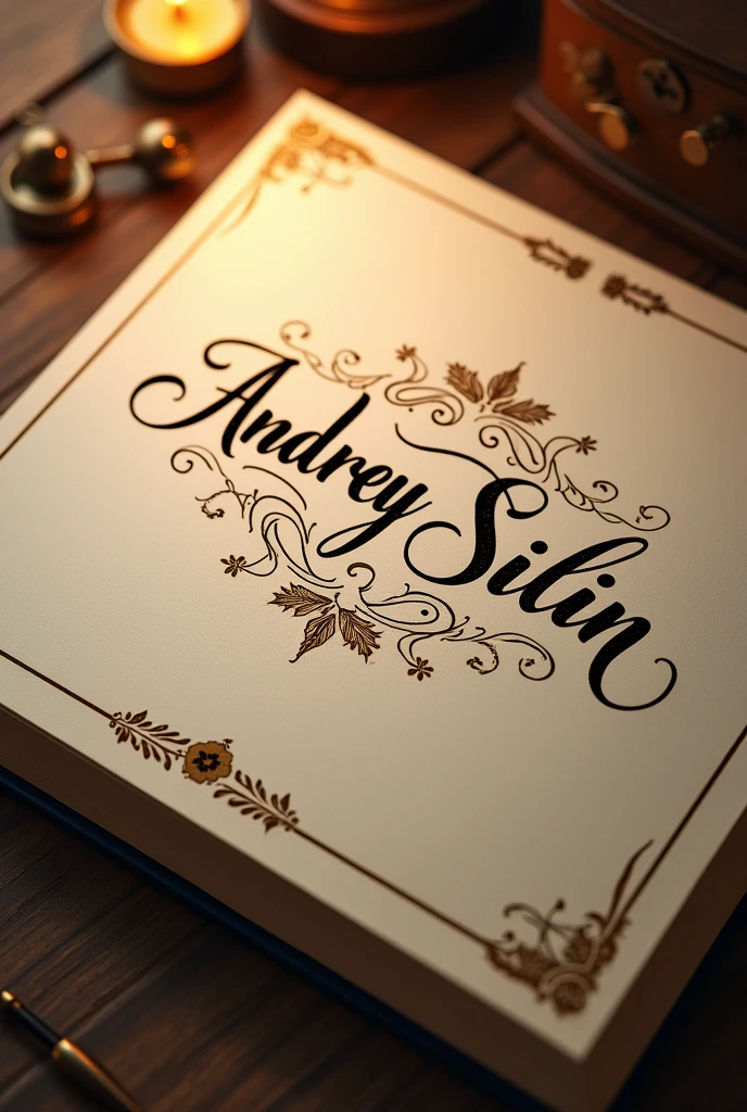 Beautiful musical inscription "Andrey Silin"
