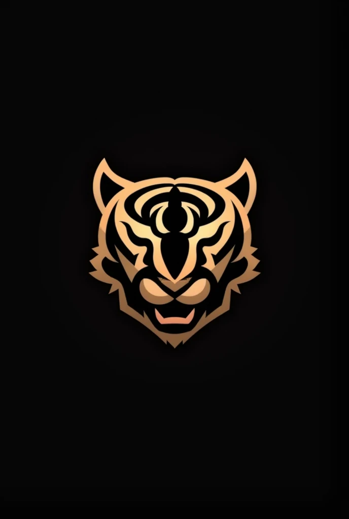 create a tiger symbol on a black background, without being realistic