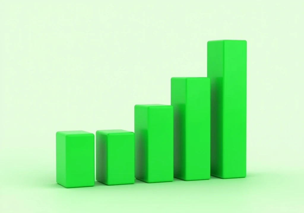 Eye-catching green profit bar graph image for cover