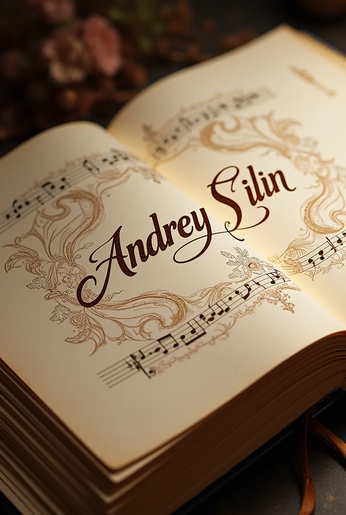 Beautiful musical inscription "Andrey Silin"