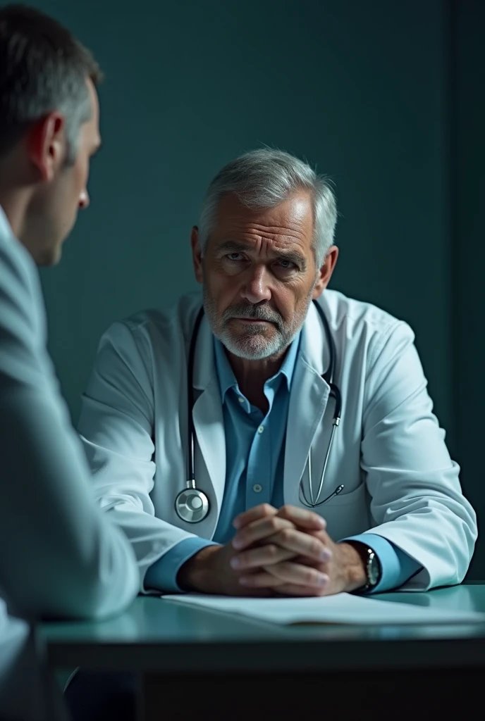 An American man receiving sad news from a doctor