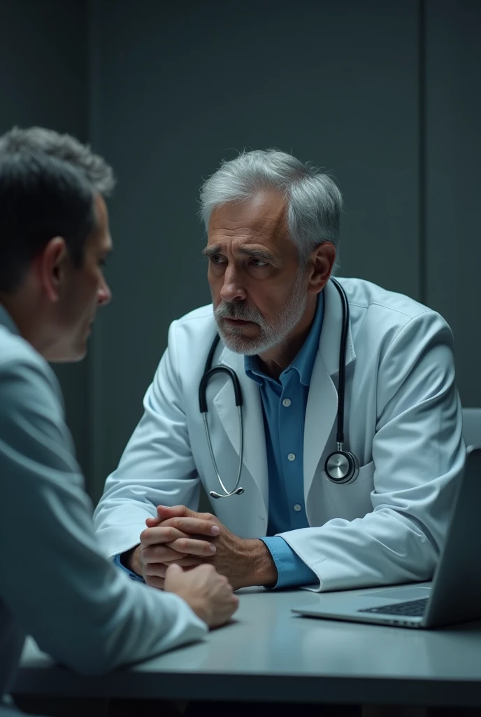 An American man receiving sad news from a doctor