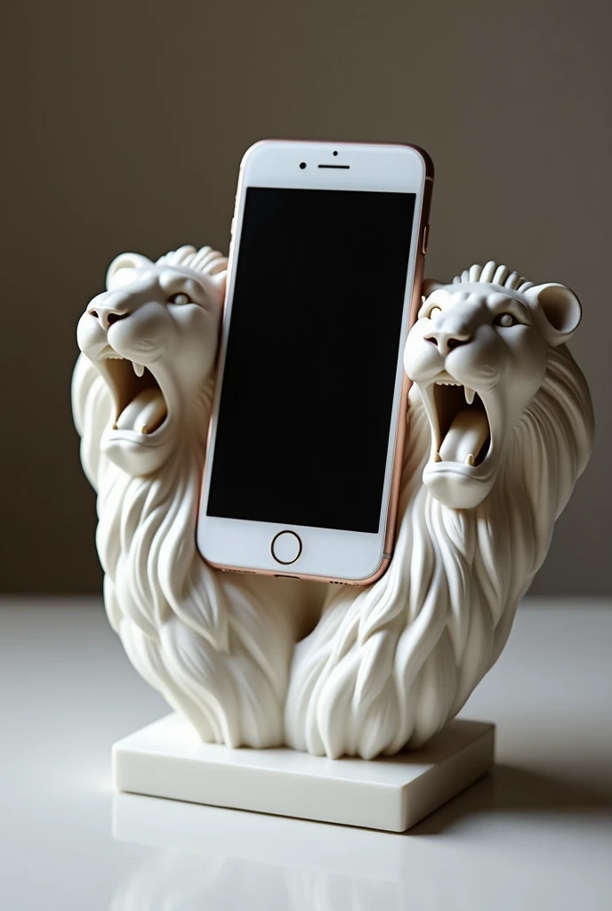 Antonio Canova phone stand,lion heads with a smartphone in the open mouth of a lion!!!