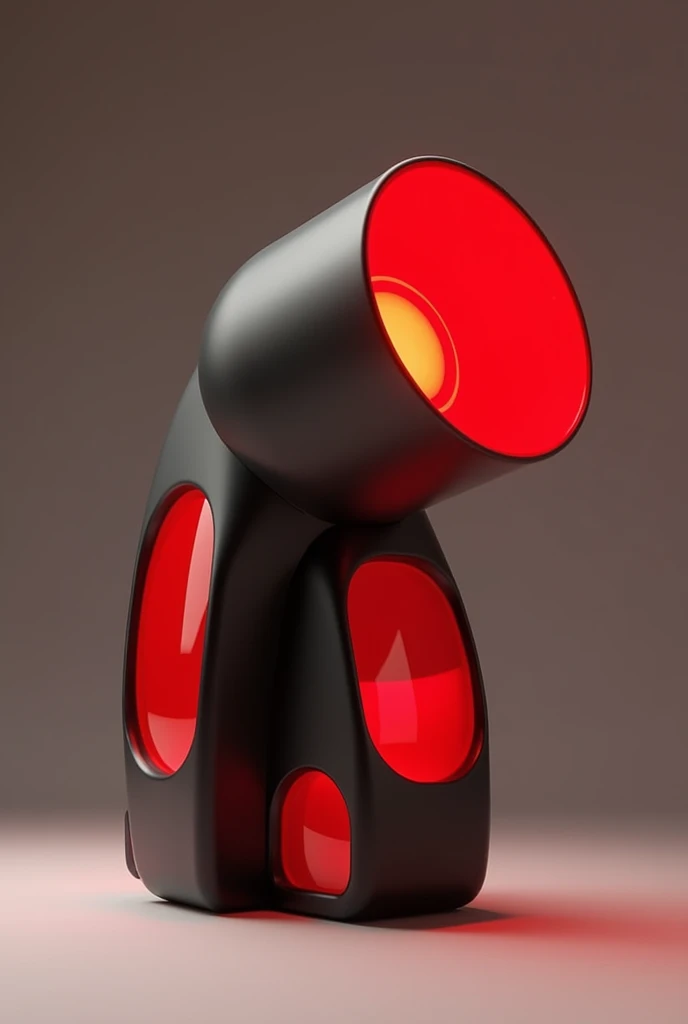 rough drawing, of a lamp that can be modified in shape and that has colors like red and black, for small children&#39;s room 