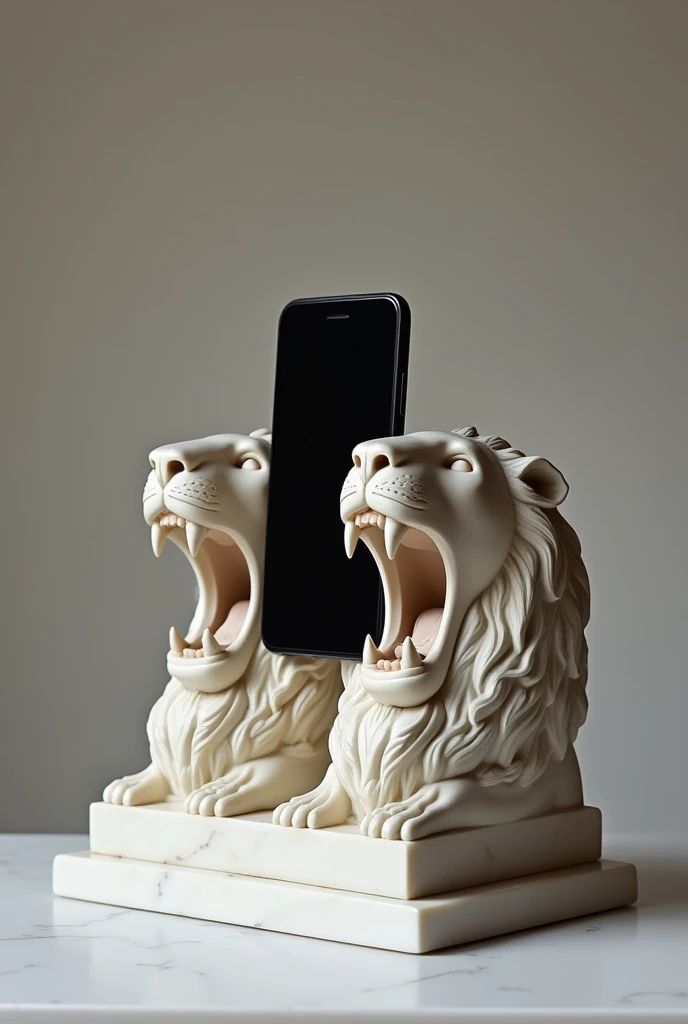 Antonio Canova phone stand,lion heads with a smartphone in the open mouth of a lion!!!