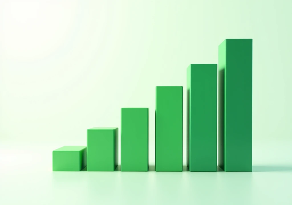 Eye-catching green financial bar chart image for cover