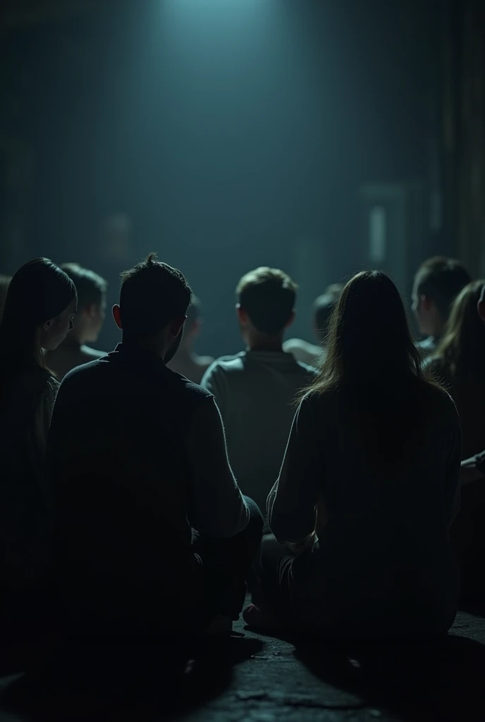 These same people sitting in a dark place together