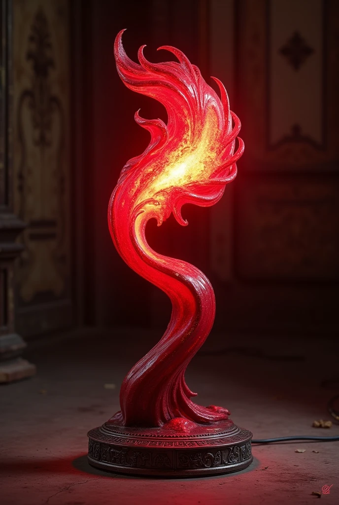 rough drawing, of a lamp that can be modified in shape and that has characteristics of the Scarlet Witch 