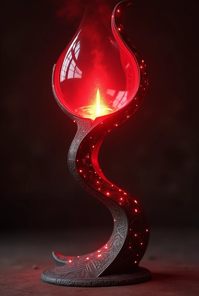 rough drawing, of a lamp that can be modified in shape and that has characteristics of the Scarlet Witch
