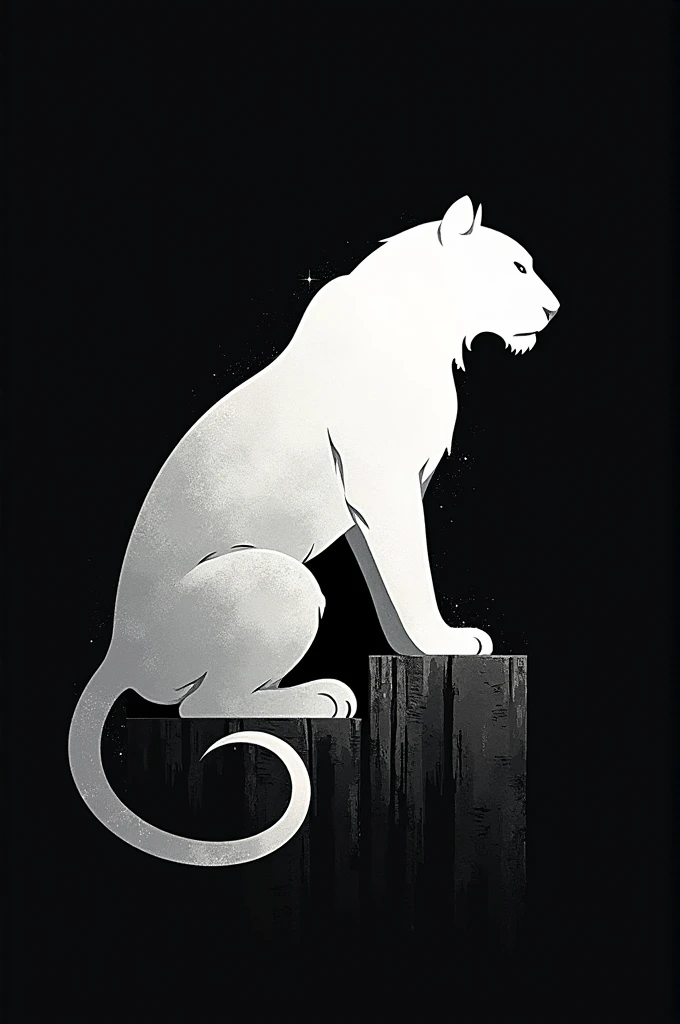 create a symbol of brotherhood, a white tiger silhouette and black background