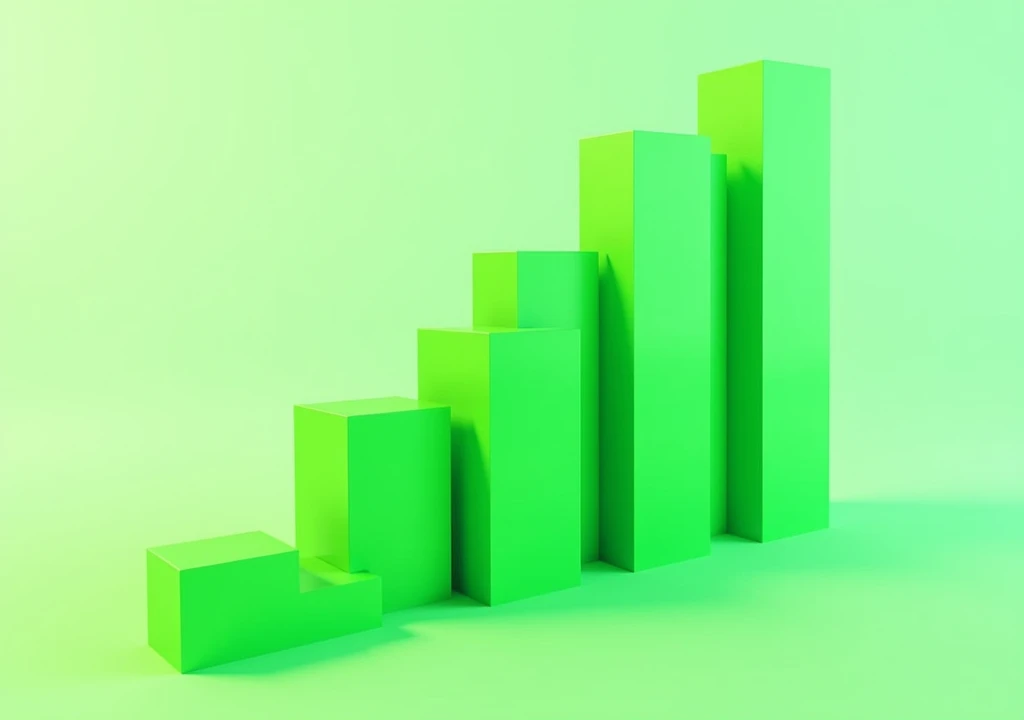 Bright green growth bar graph image 