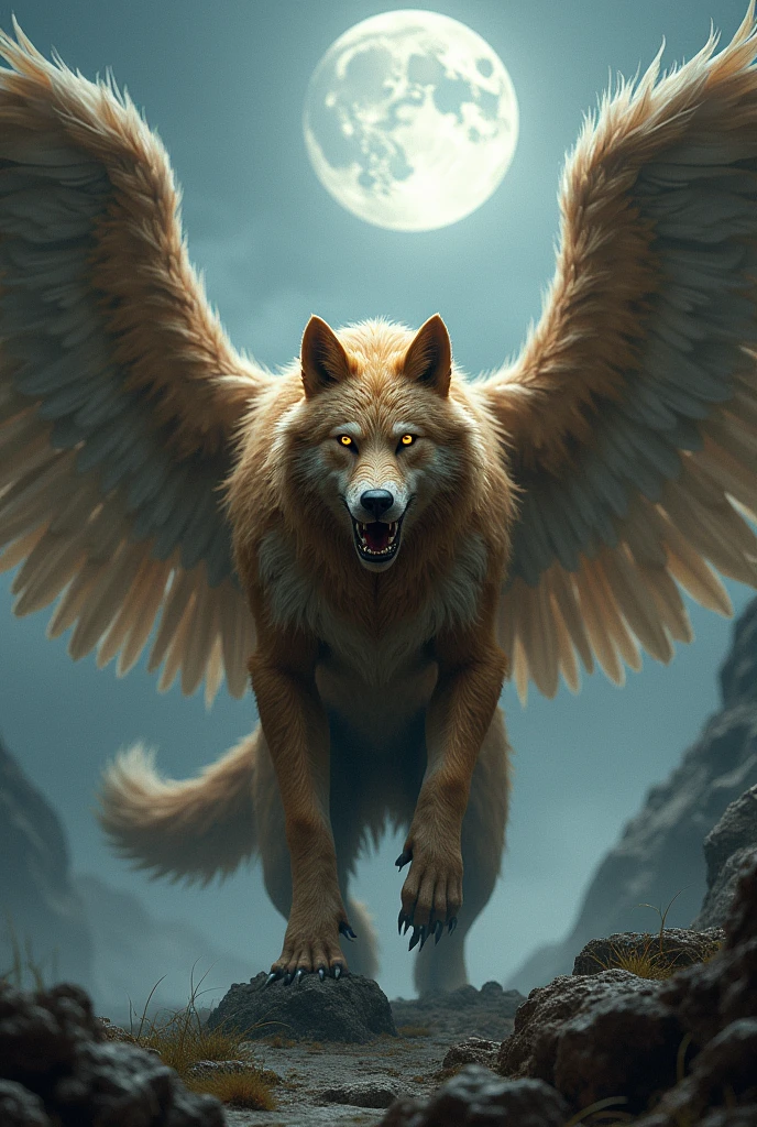 Werewolf with angel wings