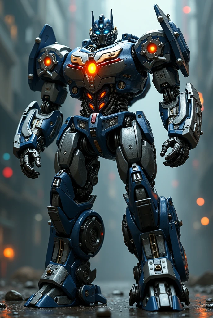 ultra detailed transformers robot, highly detailed ultra magnus robot, realistic metallic robot body, extreme intricate mechanical details, glowing energy core, dynamic cyberpunk pose, epic cinematic lighting, photorealistic high resolution, professional 3d rendering, best quality, 8k