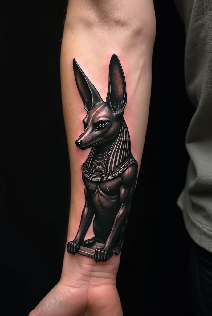 Hello, I have a tattoo of an eye of horus on my hand and I would like to know what an anubis tattoo on the forearm would look like matching my hand tattoo.