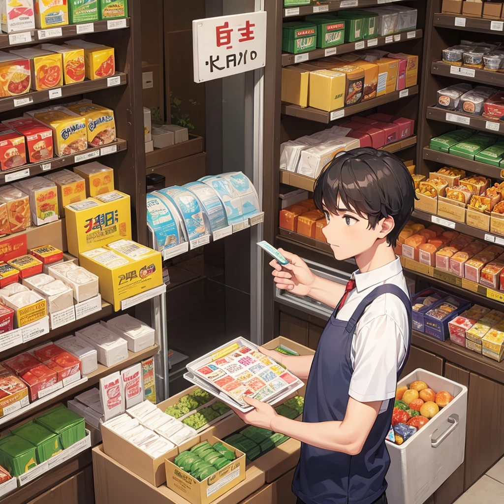 Man paying a minimarket cashier 