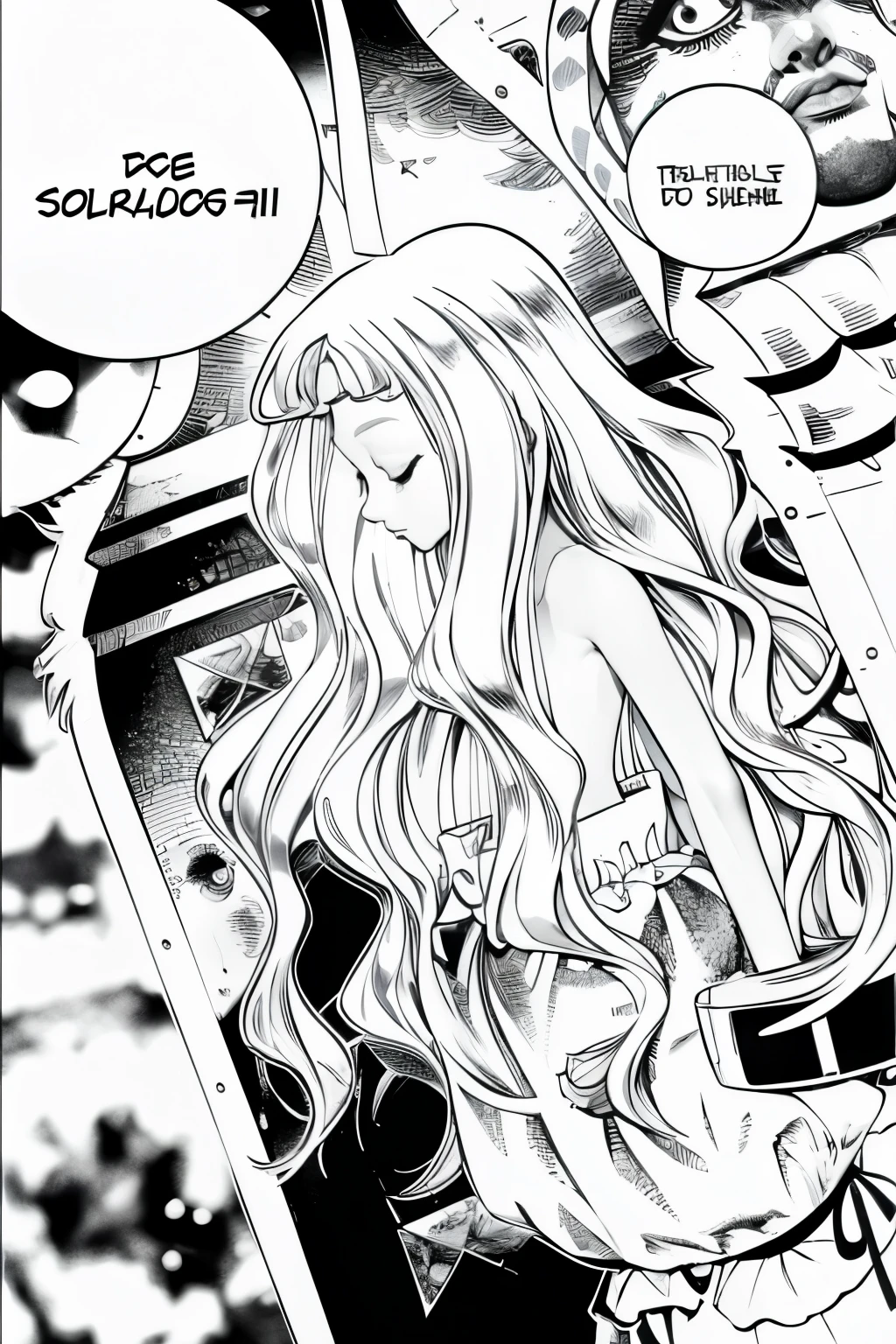 ((best quality)), ((masterpiece)), (detailed), 1girl, (big forhead:1.2),extremely detailed cute,((((long hair,long hair)))),intricate eyes,beautiful detailed ,symmetrical eyes,(((detailed face))),beautiful detailed lips,highres,(best quality),(ultra detailed,extremely detailed),perfect face details, ((masterpiece:1.4, best quality))+, (ultra detailed), closed eyes, sleep princess style,(albino),(albinismo),cgi realistic game style,8k,8HD, fringer hair,cute girl, teenage girl,slender