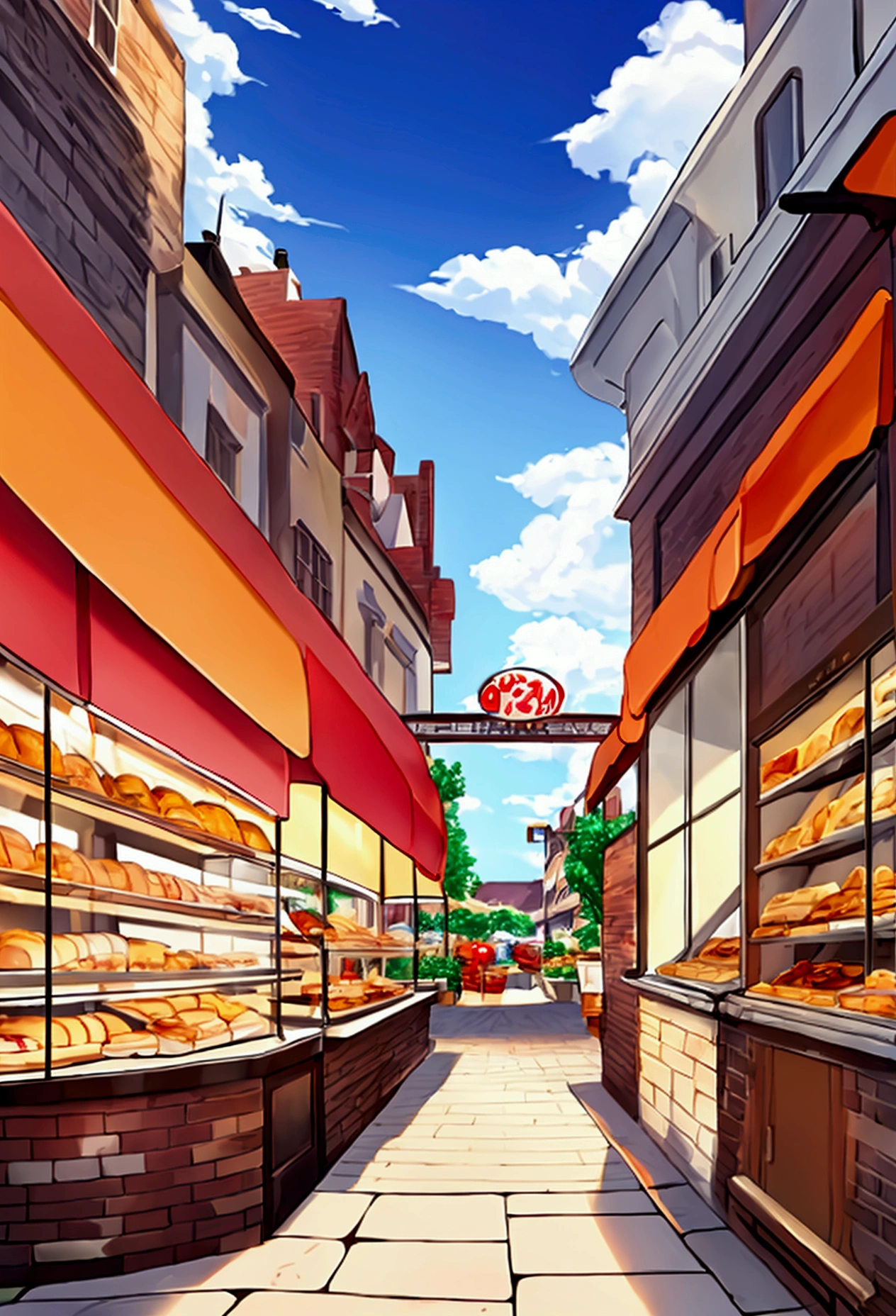 create an illustration with a bakery theme with the size 1444x1024 that only has a drawing on the side\l left as it will be a background image