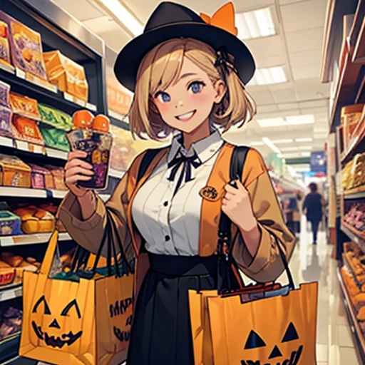 Halloween、Happy、shopping、Sale、Looks fun、shopping袋、happy、smile