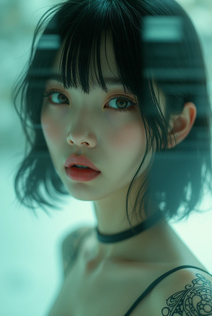 Best quality,raw photo  , 1 Japanese female idol, from above ,
selfie,lying on Ground,off-the-shoulder top,Short hair, bowl cut ,cute face  ,edgy,tongue out a little,droop ,clavicle,murky water , overflowing  ,wet ,selfie, pale skin,on the beach, rain,night, 