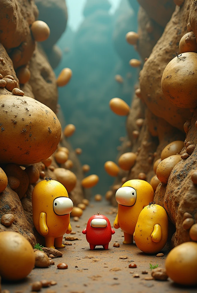 Among us made with potatoes