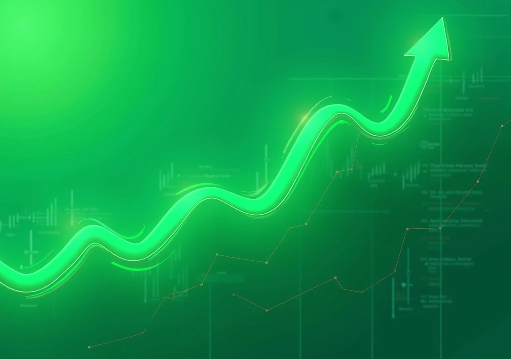 Stock market green graph