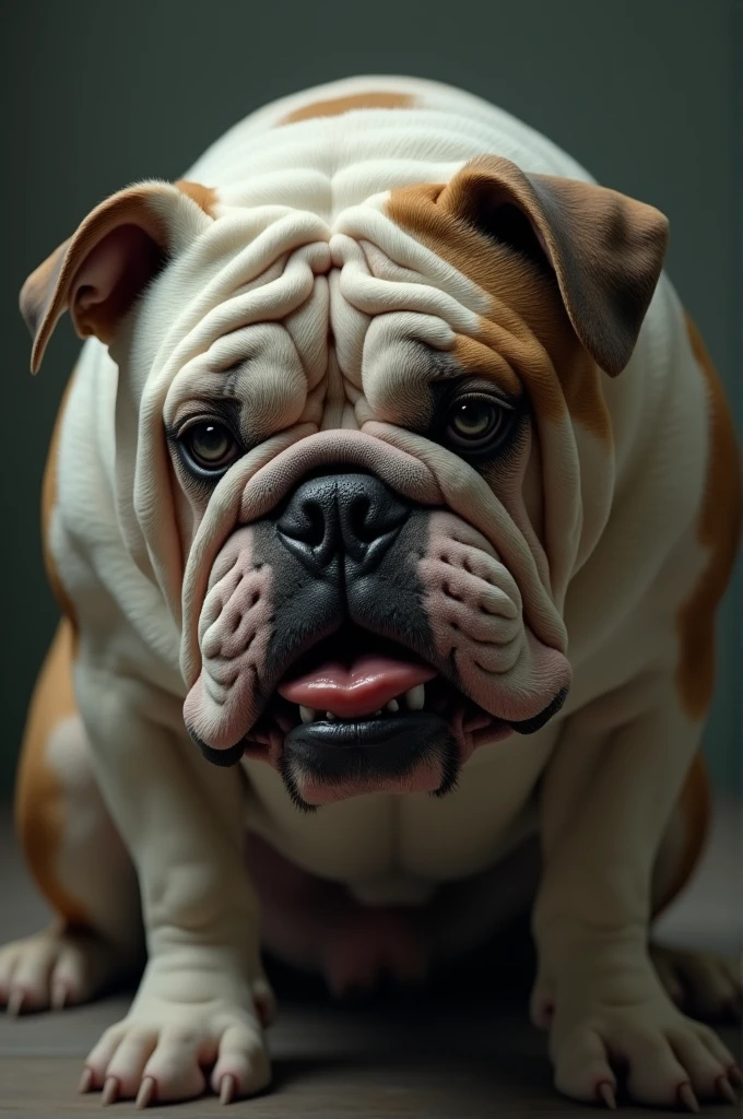 Bulldog chorando