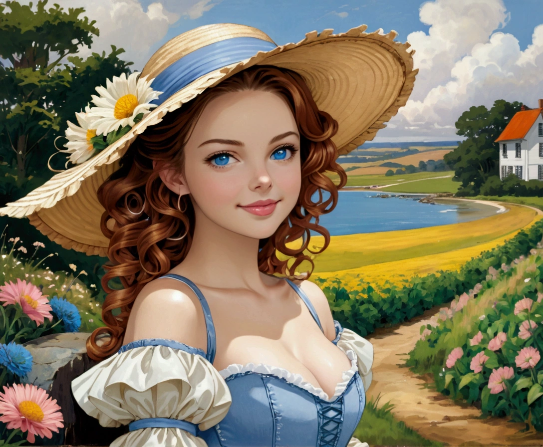 Beautiful Stunning Southern Belle. Face With Curly Copper-Red Ringlets Hair And Porcelain Skin Very Pale White Skin Tone Southern Beauty Southern Belle Dress With A Hoop Skirt, A Corset, Pantalettes, A Wide-Brimmed Straw Hat, And Gloves. Lovely Beautiful And Serving Curvy Body Hourglass Body Hourglass Body Types Small Waist Body Type Pretty Lovely Young Woman Big Delicate Cornflower Blue Eyes Soft Pretty Face Full Lips Beautiful Smile High Cheekbones Soft Blushing Cheeks Perfect Female Face Feminine. Adelaide Kane.